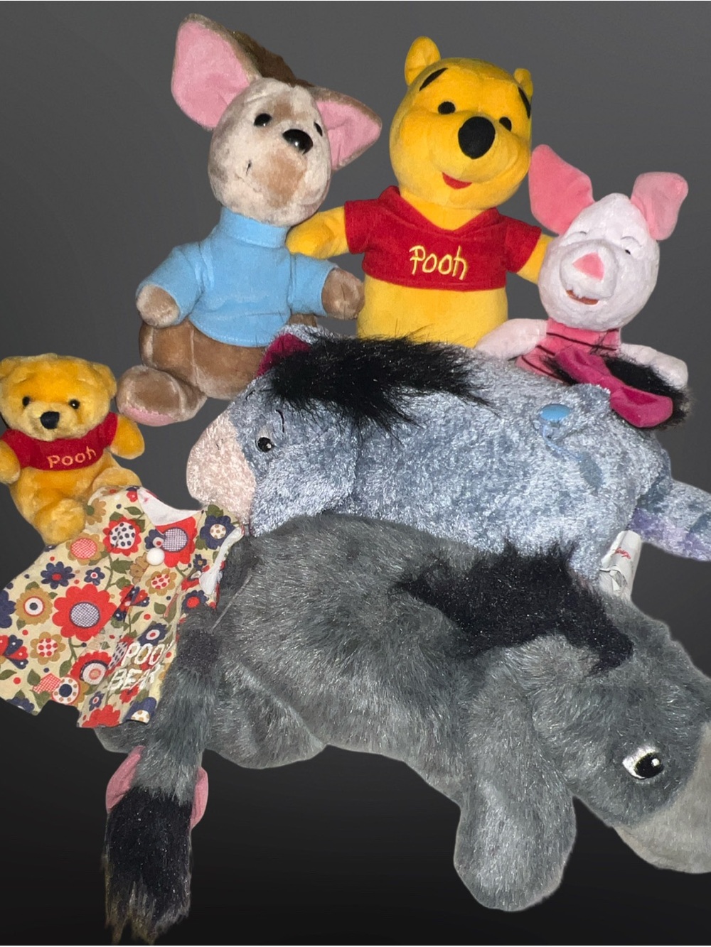 Vintage Winnie the Pooh Plush Lot 70s Sears Vest Fisher Price Disney Parks
